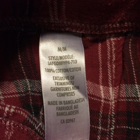 Women’s Pyjama Pants Red/Black/White Plaid Medium With Pockets 100% Cotton - Picture 4 of 4